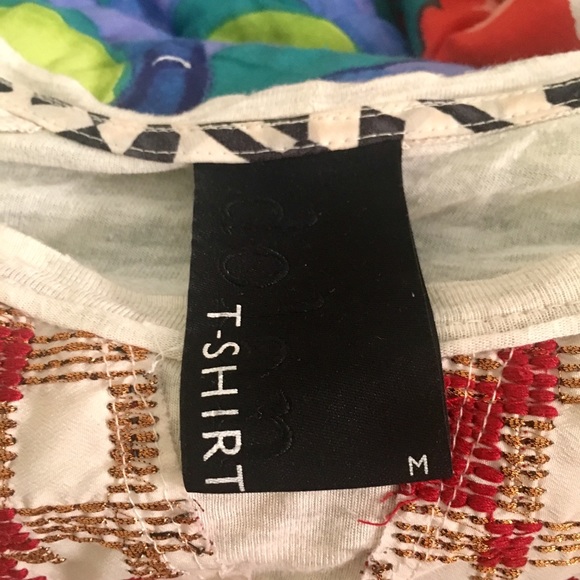 Anthropologie Tribal Embroidered 3/4 Tee - Picture 3 of 3